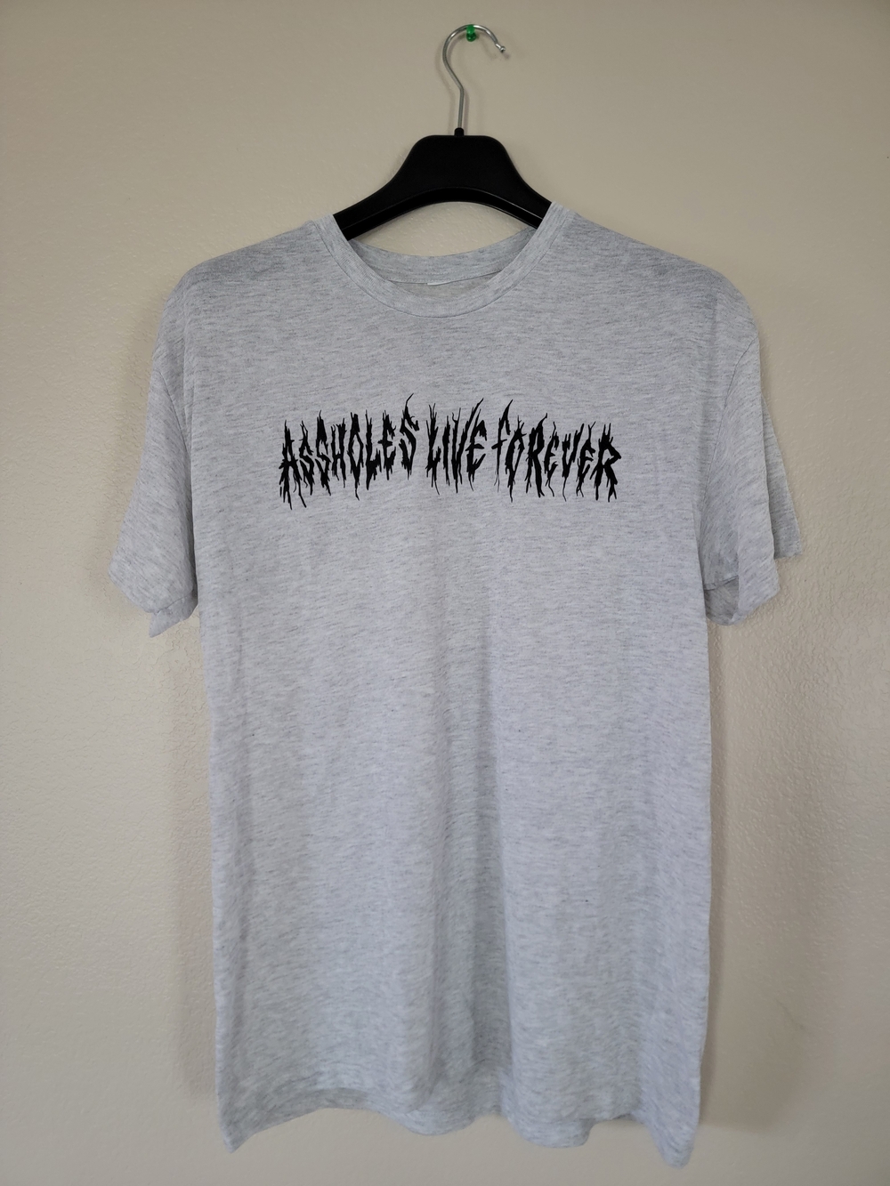 Light Gray, Light Weight Assholes Live Forever Crew Neck Tee